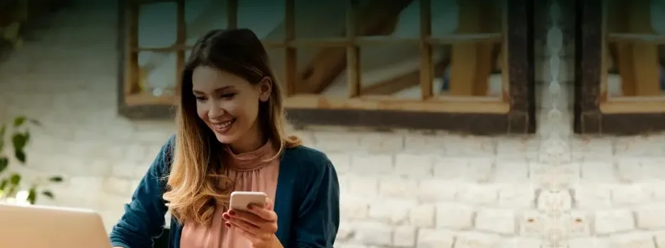 woman checking her computer